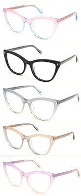 New model cat eye progressive clear women acetate optical frame glasses