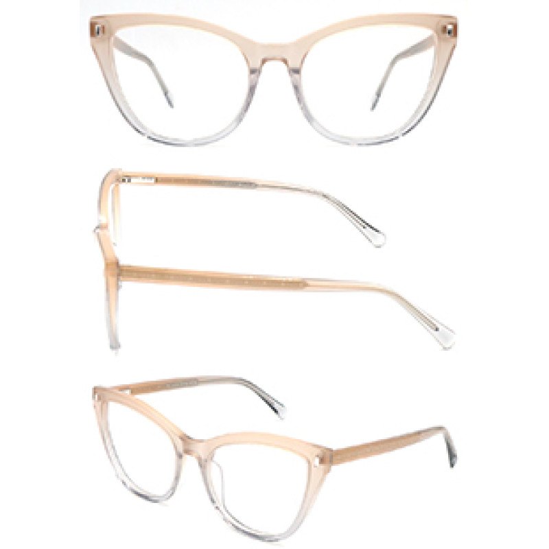 Hot sale cat eye progressive clear women acetate optical frame glasses