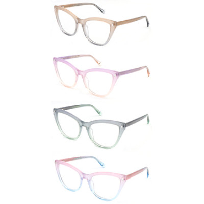 Hot sale cat eye progressive clear women acetate optical frame glasses
