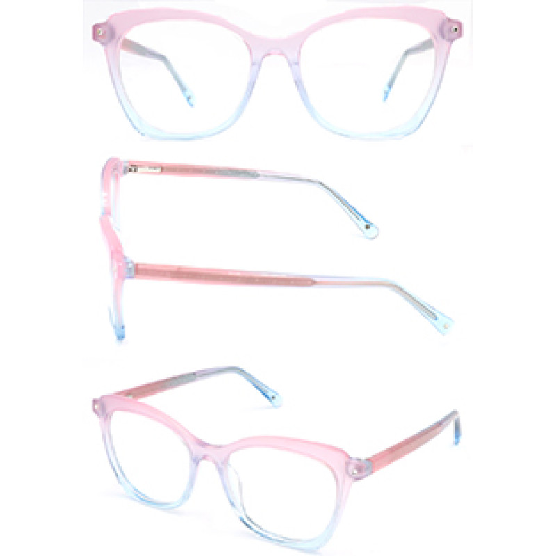 Hot selling cat eye progressive clear women acetate optical frame glasses