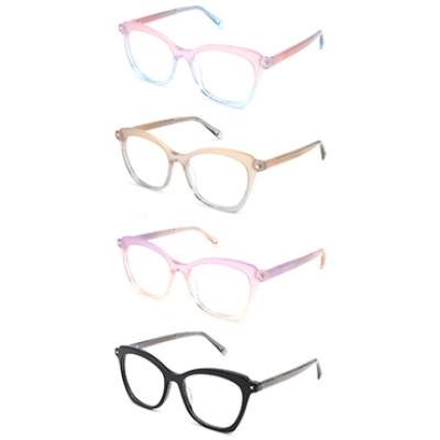 Hot selling cat eye progressive clear women acetate optical frame glasses