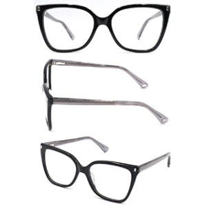 Hot selling cat eye black acetate optical frame glasses for women