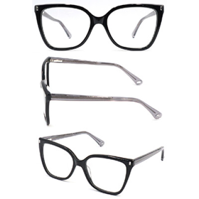 Hot selling cat eye black acetate optical frame glasses for women