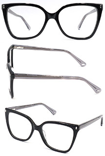 Hot selling cat eye black acetate optical frame glasses for women