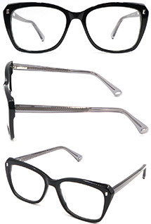Hot selling black acetate optical frame glasses for women and girl