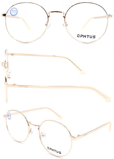 Round shape adult metal gold optical frame with high quality