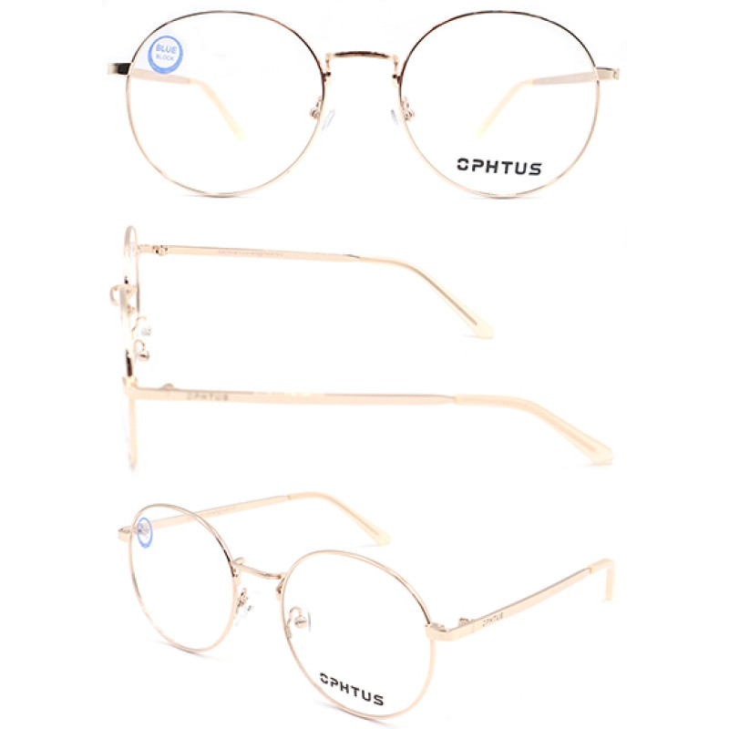 Round shape adult metal gold optical frame with high quality