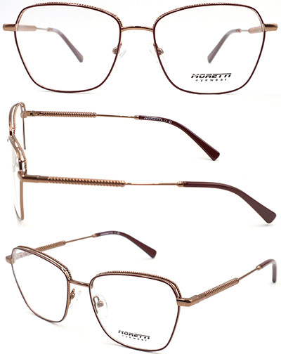 Special shape adult metal   optical frame with acetate temple Support customization