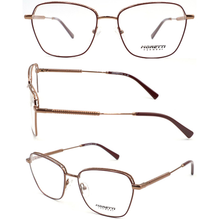 Special shape adult metal optical frame with acetate temple Support customization