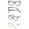 Round shape Best selling reading glasses with plastic spring hinge Support customization