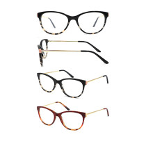 High quality acetate optical frame with metal temple Support customization