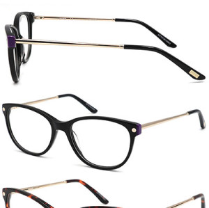 New arrival acetate optical frame with metal temple