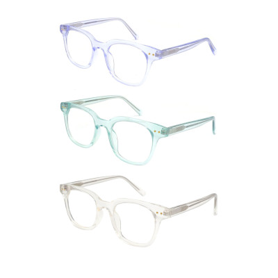 Wholesale 2024 New Adult Acetate Injection Optical Frame With Metal Spring Hinge Transparent Color Series