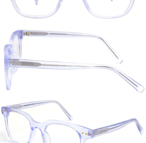 Wholesale 2024 New Adult Acetate Injection Optical Frame With Metal Spring Hinge Transparent Color Series