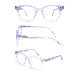 Wholesale 2021 New Adult Acetate Injection Optical Frame With Metal Spring Hinge Transparent Color Series