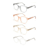Wholesale 2023 New Adult Acetate Injection Optical Frame With Metal Spring Hinge Transparent Color Series