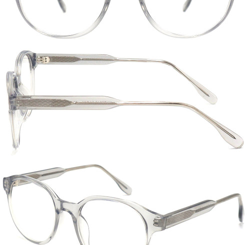 Wholesale 2023 New Adult Acetate Injection Optical Frame With Metal Spring Hinge Transparent Color Series