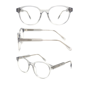 Wholesale 2023 New Adult Acetate Injection Optical Frame With Metal Spring Hinge Transparent Color Series