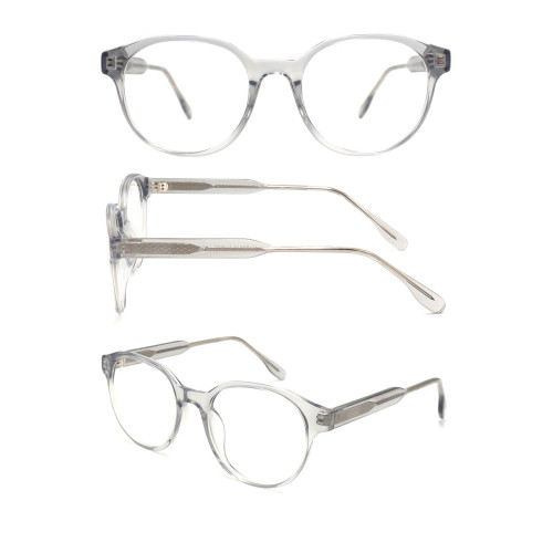 Wholesale 2023 New Adult Acetate Injection Optical Frame With Metal Spring Hinge Transparent Color Series