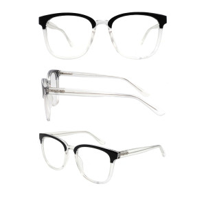 Wholesale 2021 Double Color Adult Acetate Injection Optical Frame With Metal Spring Hinge