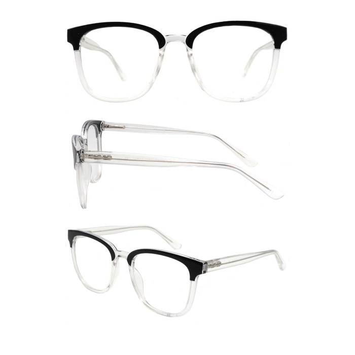 Wholesale 2023 Double Color Adult Acetate Injection Optical Frame With Metal Spring Hinge