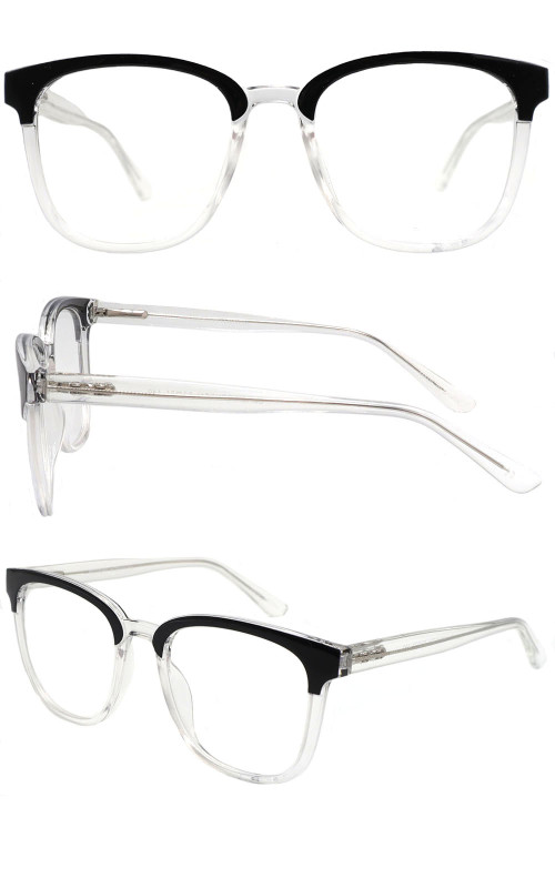 Wholesale 2021 Double Color Adult Acetate Injection Optical Frame With Metal Spring Hinge