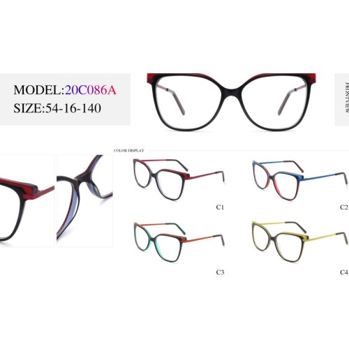Wholesale 2023 Ultralight Adult Acetate Optical Frame With Metal Temple