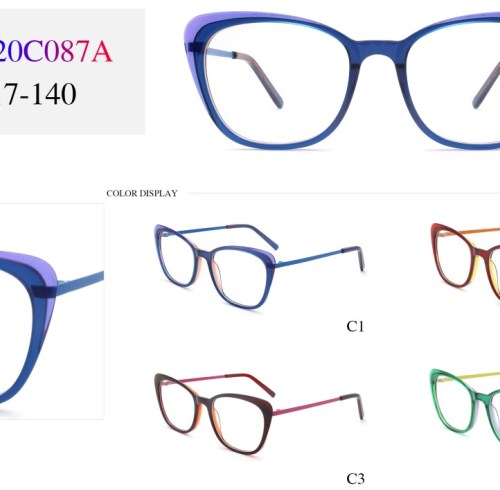 2023 Cat Eye Ultralight Adult Acetate Optical Frame With Metal Temple