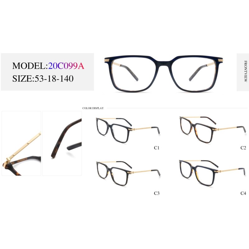 2023 Cat Eye Ultralight Adult Acetate Optical Frame With Metal Temple