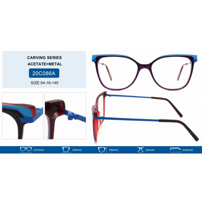 2023 Wayfarer Ultralight Adult Acetate Optical Frame With Metal Temple