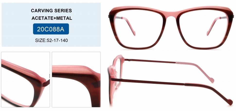 2023 Cat Eye Ultralight Adult Acetate Optical Frame With Metal Temple