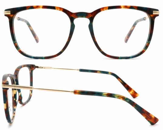 Tortoise pattern detail on the adult acetate optical frame