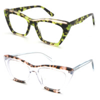 High quality stitching process variety of colors cat eye women's acetate sunglasses