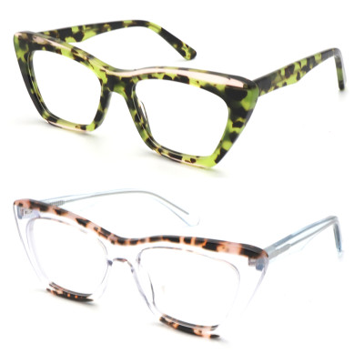 High quality stitching process variety of colors cat eye women's acetate sunglasses