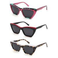 High quality stitching process variety of colors cat eye women's acetate sunglasses