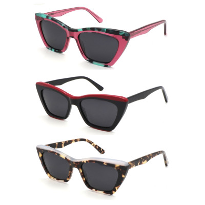 High quality stitching process variety of colors cat eye women's acetate sunglasses