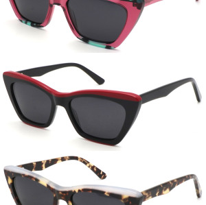 High quality stitching process variety of colors cat eye women's acetate sunglasses