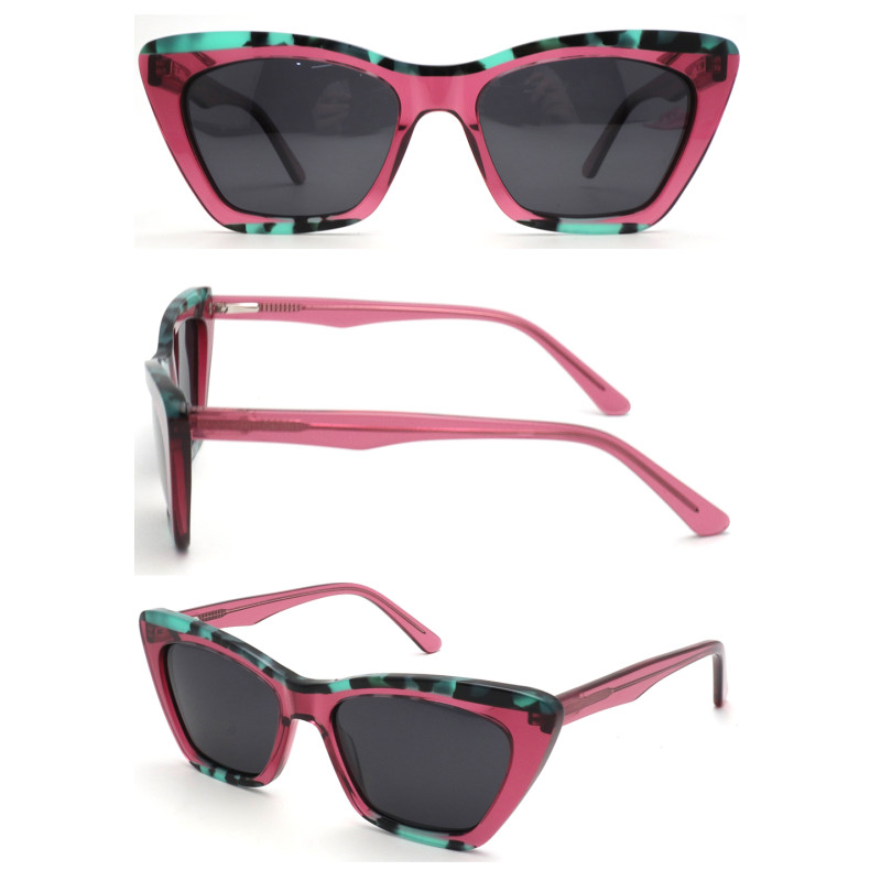 High quality stitching process variety of colors cat eye women's acetate sunglasses