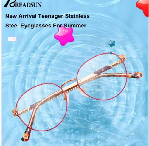 New Arrival Teenager Stainless Steel Eyeglasses For Summer