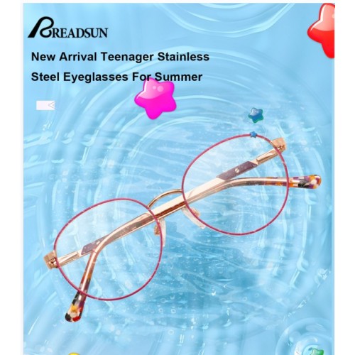 New Arrival Teenager Stainless Steel Eyeglasses For Summer