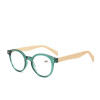 New natural bamboo legs anti-blue light easy carrying spring hing reading glasses