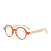 New vintage round plastic frame bamboo temple reading glasses for women