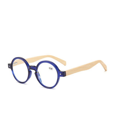 New vintage round plastic frame wood temple reading glasses for women