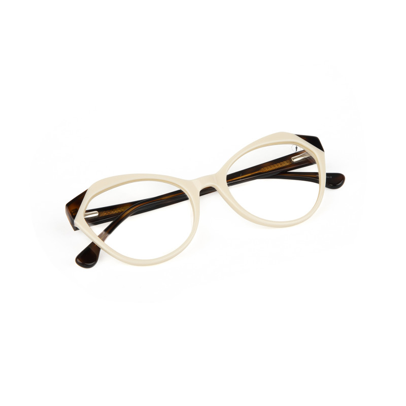 Acetate polygon leopard demi color optical frame