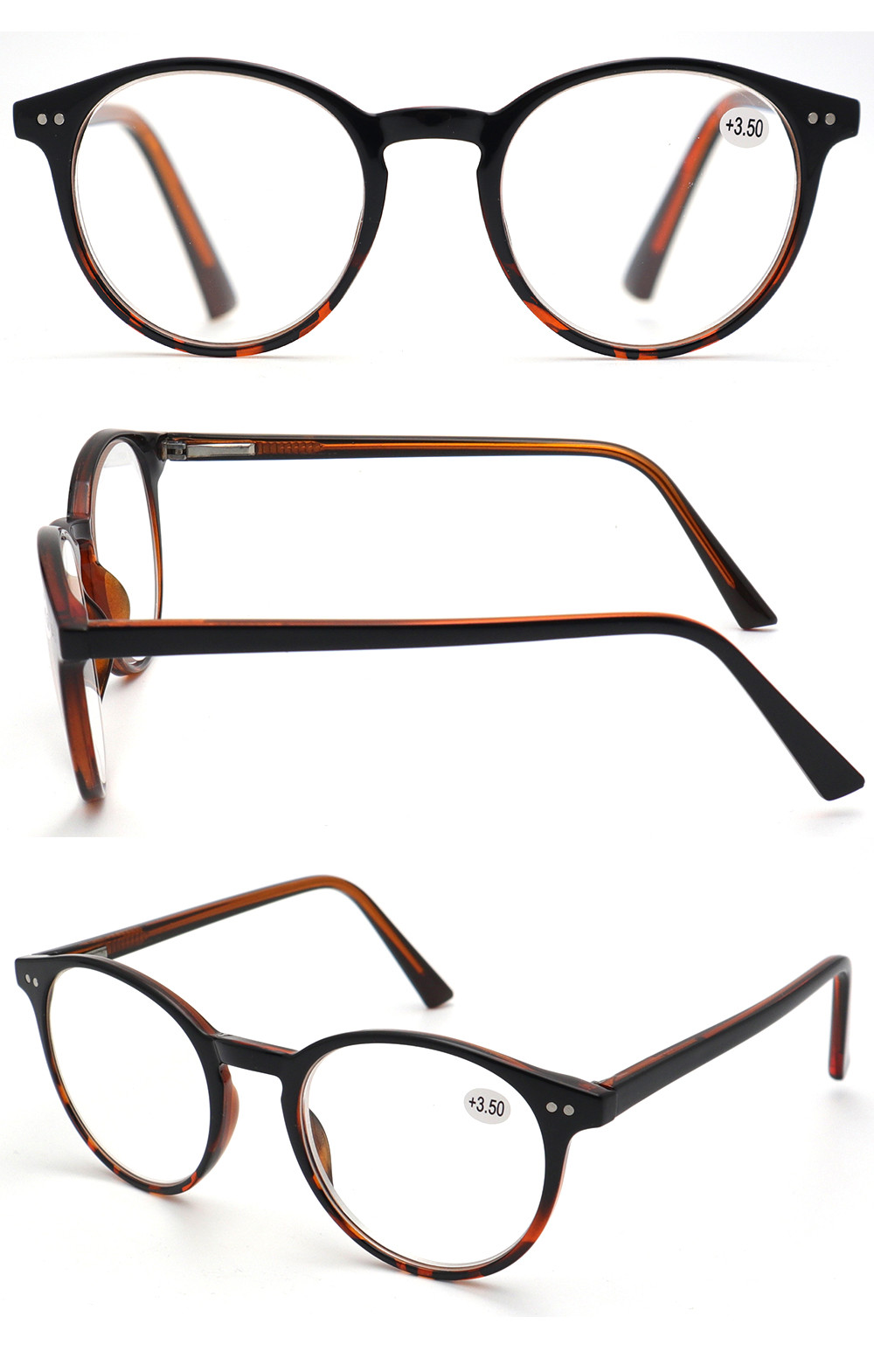 Round Spring Hinge Reading Glasses