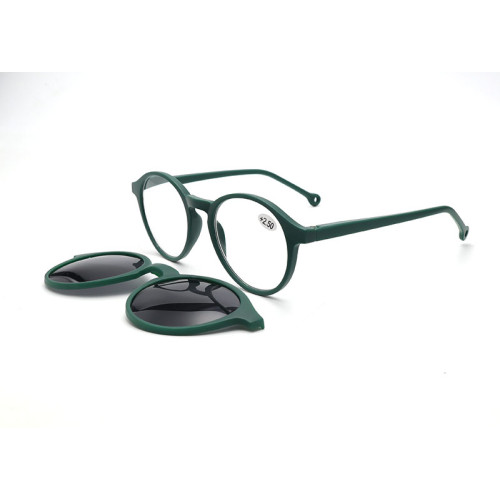 Readsun wholesale clip on PC reading glasses with sunglasses lens