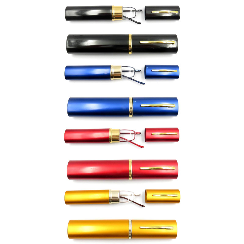 Wholesale Fashion Elegant Pen Reading Glasses Metal Frame Ultra-Thin Pen Reading Glass with Portable Mini Box