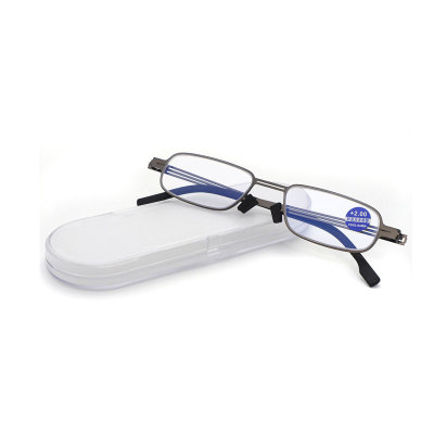 Wholesale Customize Logo Classic Foldable Portable Metal Frame Glasses for Men Women Anti-Blue Light Reading Glasses