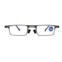 Portable Metal Frame Reading Glasses Anti-Blue Light Reading Glasses with Case