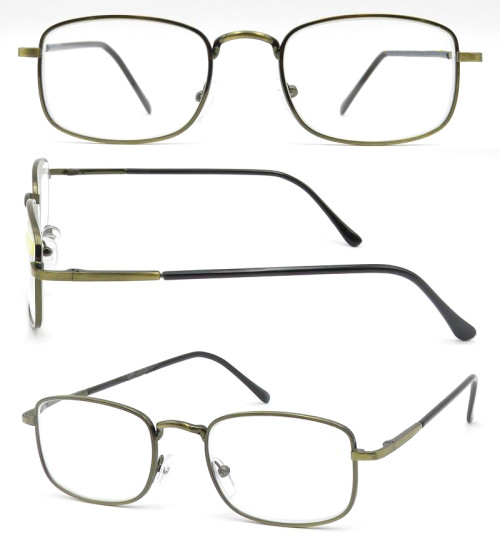 Designer Women Men Custom Logo Fashion Square Stainless Frame Reading Glasses